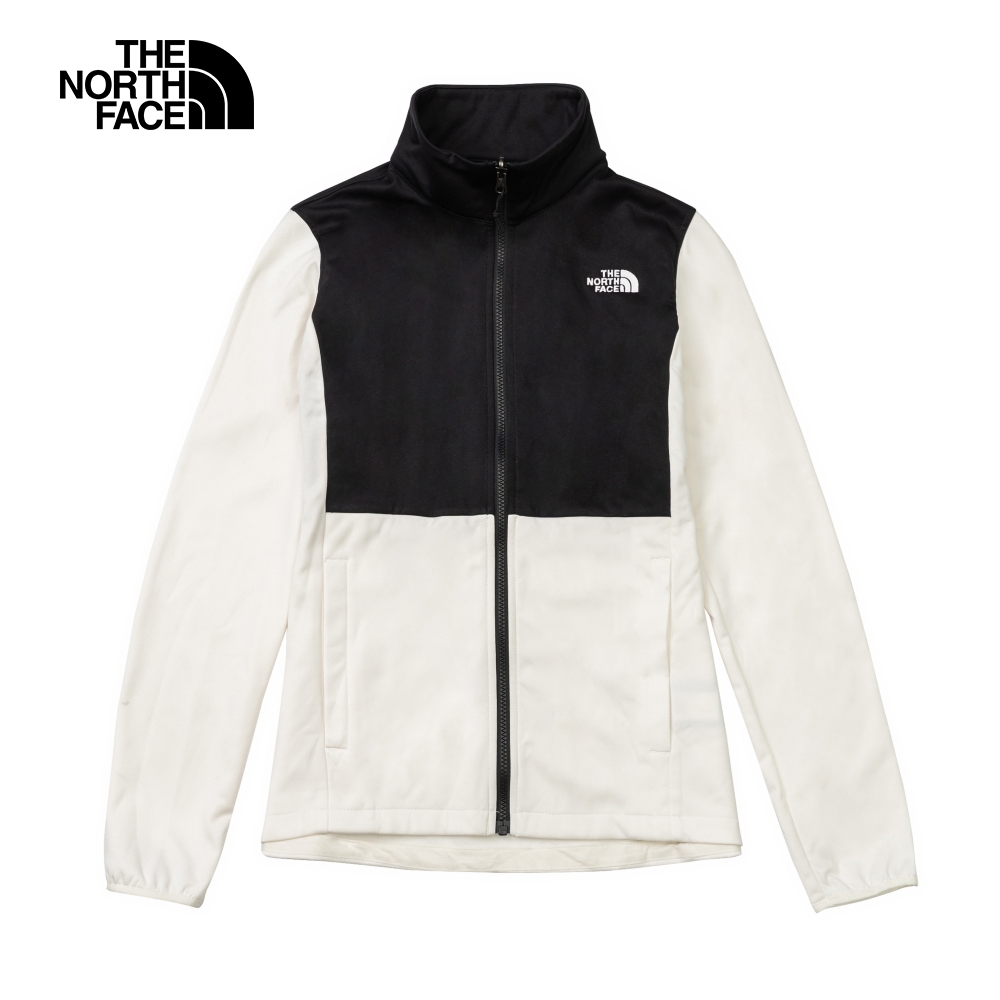 【10/24 00點週末限定】The North Face北面女款ANTORA米白色防水透氣連帽抓絨內裡三合一外套｜7QW6ROU