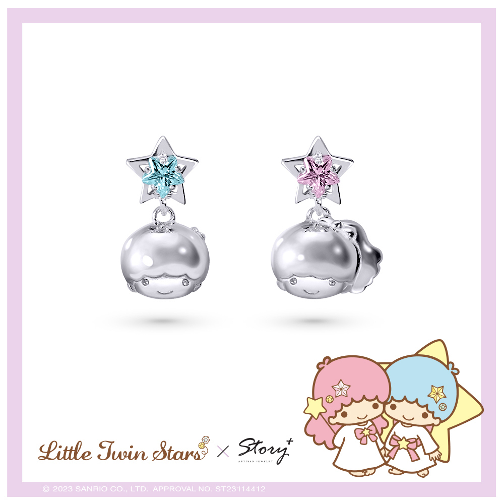 KikiLala星燦系列-雙子星晶鑽純銀耳環