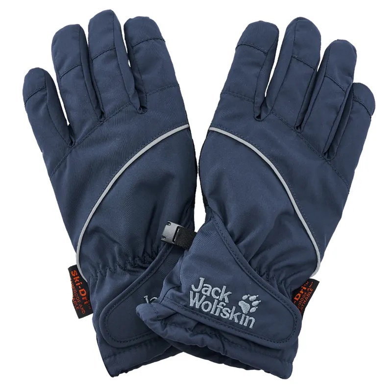 【Jack Wolfskin 飛狼】限時6折起★簡約素色防水透氣觸控保暖手套『深藍』(193431)