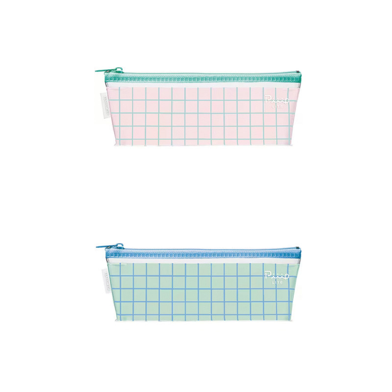 KOKUYO PiiiP Light薄型透明筆袋 Newtro-粉/綠