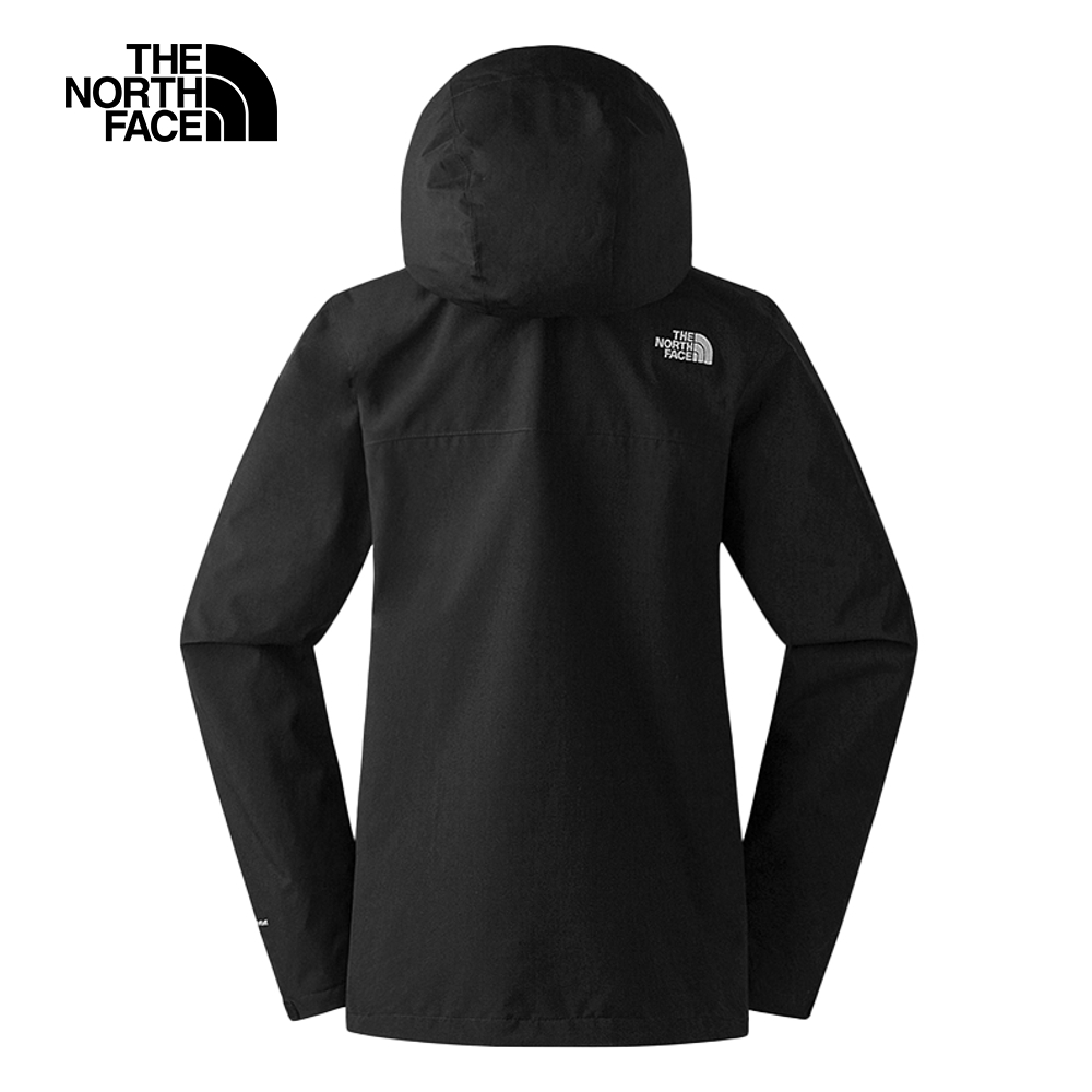 The North Face北面女款SANGRO黑色防水透氣可調節收納連帽衝鋒衣｜88FYJK3