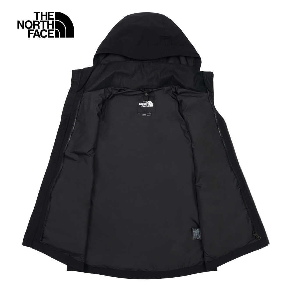 The North Face北面女款SANGRO黑色防水透氣可調節收納連帽衝鋒衣｜88FYJK3