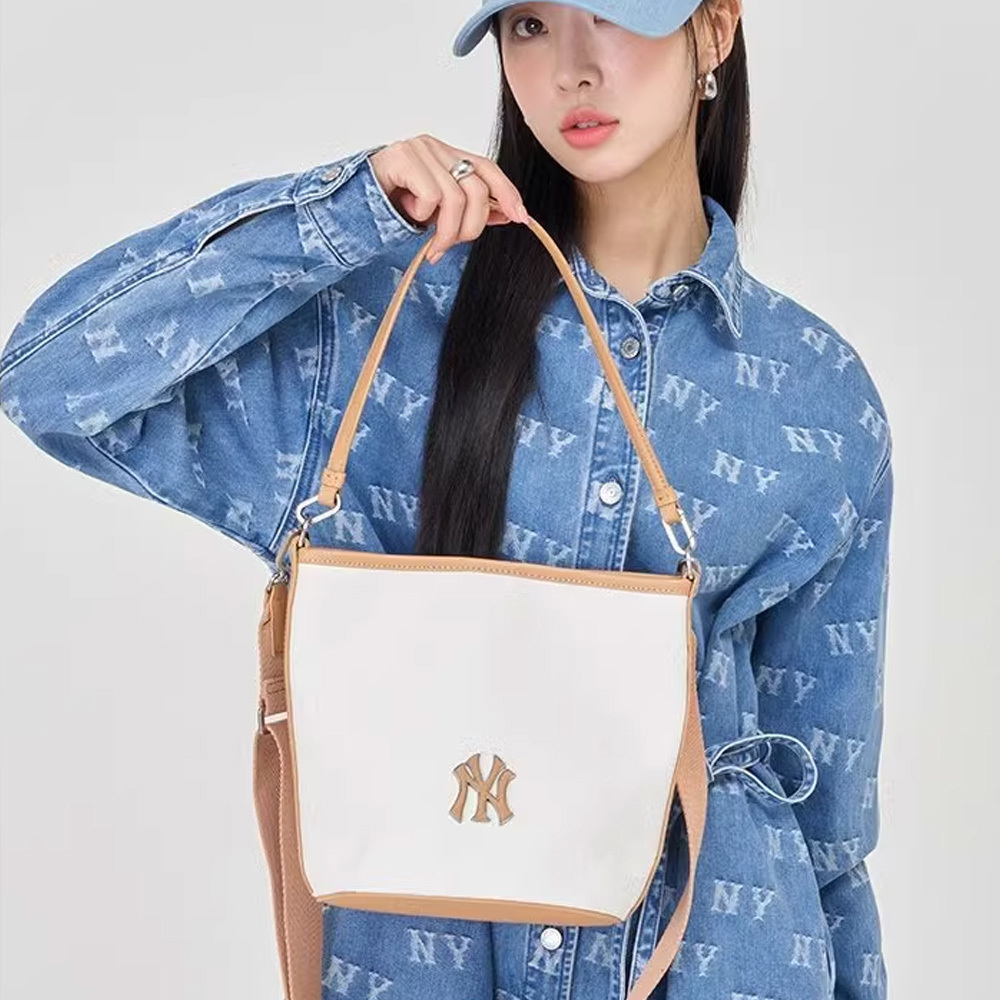 MLB 肩背 斜背 兩用 托特包 水桶包 Monogram系列 紐約洋基隊 (3ABML024N-50CRD)