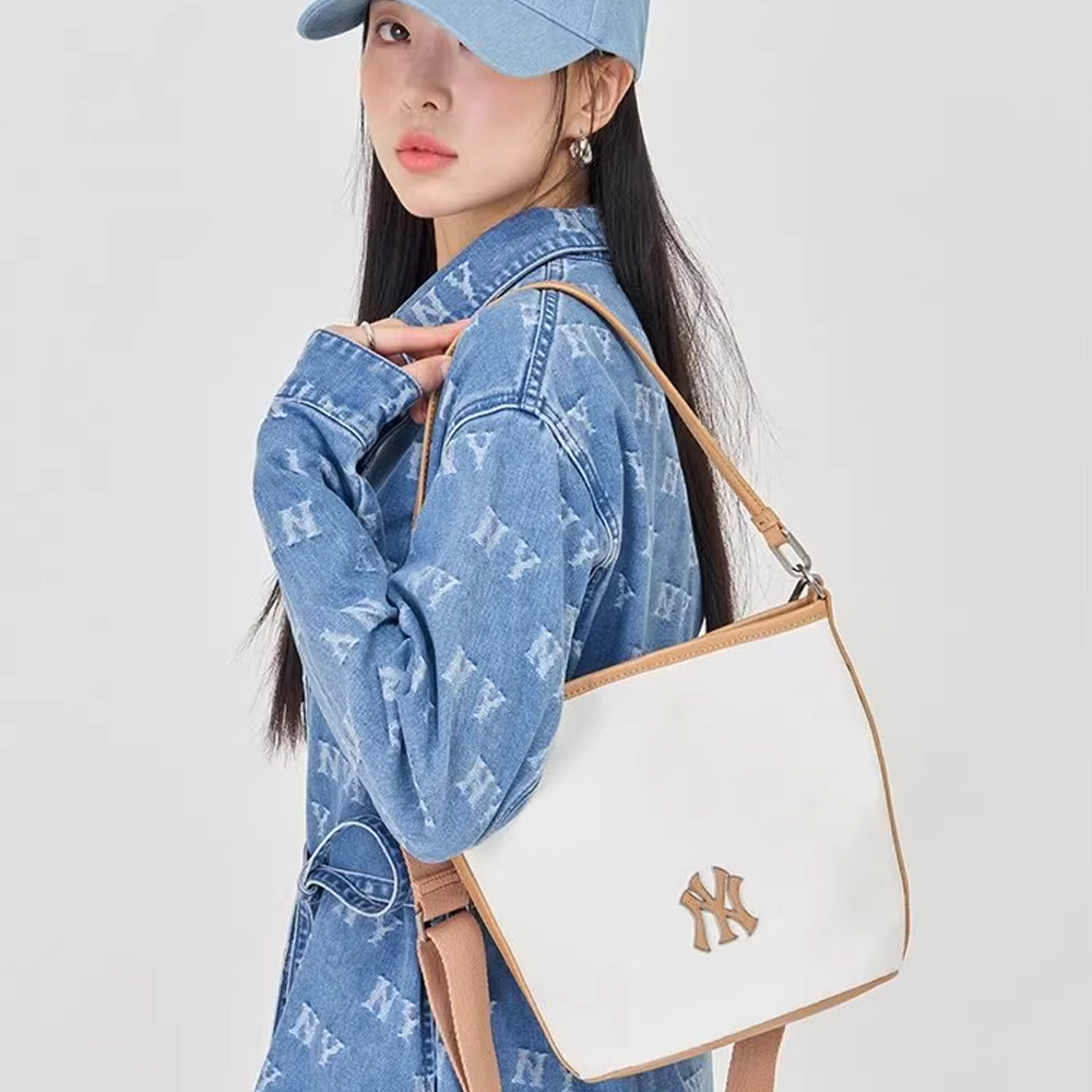 MLB 肩背 斜背 兩用 托特包 水桶包 Monogram系列 紐約洋基隊 (3ABML024N-50CRD)