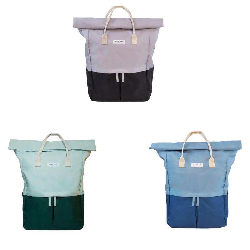 英國Kind Bag 後背包-大-森林綠/冷灰黑/淺灰藍