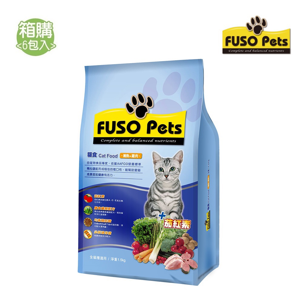 【FUSO pets】福壽貓食 鮪魚+雞肉口味  (1.5kgx6入/箱)
