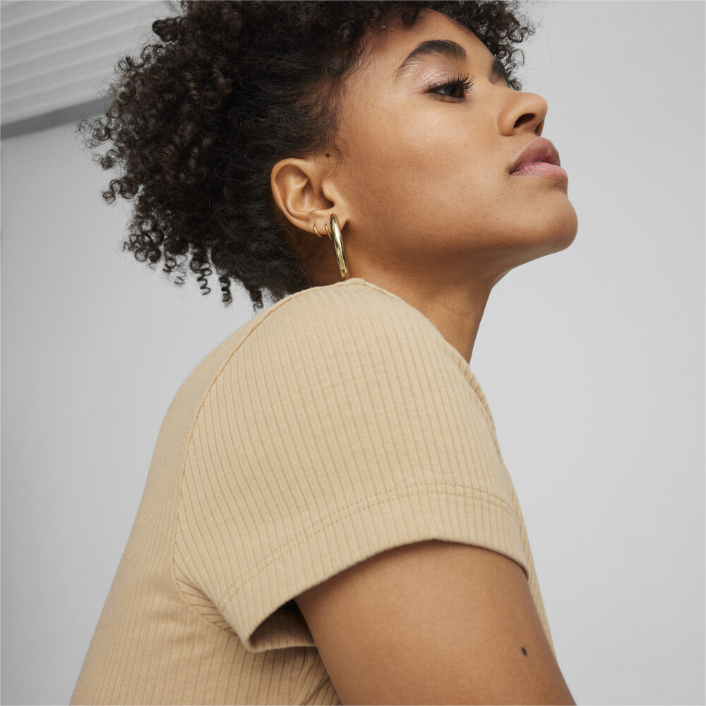 PUMA 流行系列Classics羅紋合身短袖T恤 女性