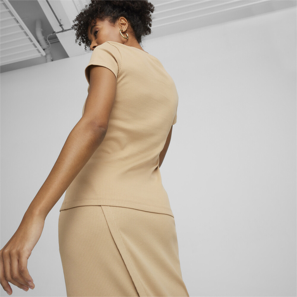 PUMA 流行系列Classics羅紋合身短袖T恤 女性