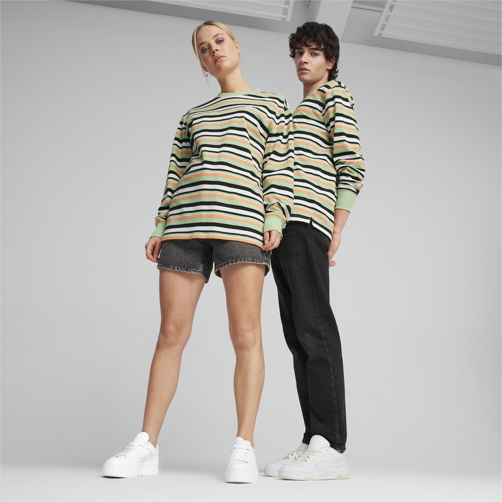 PUMA 流行系列Downtown 180條紋薄長T恤 男女共同