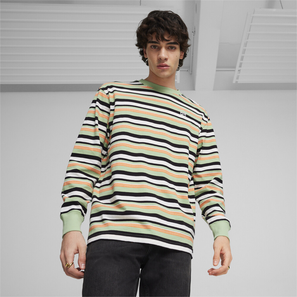 PUMA 流行系列Downtown 180條紋薄長T恤 男女共同