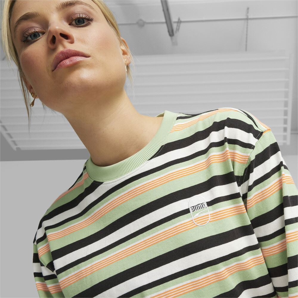 PUMA 流行系列Downtown 180條紋薄長T恤 男女共同