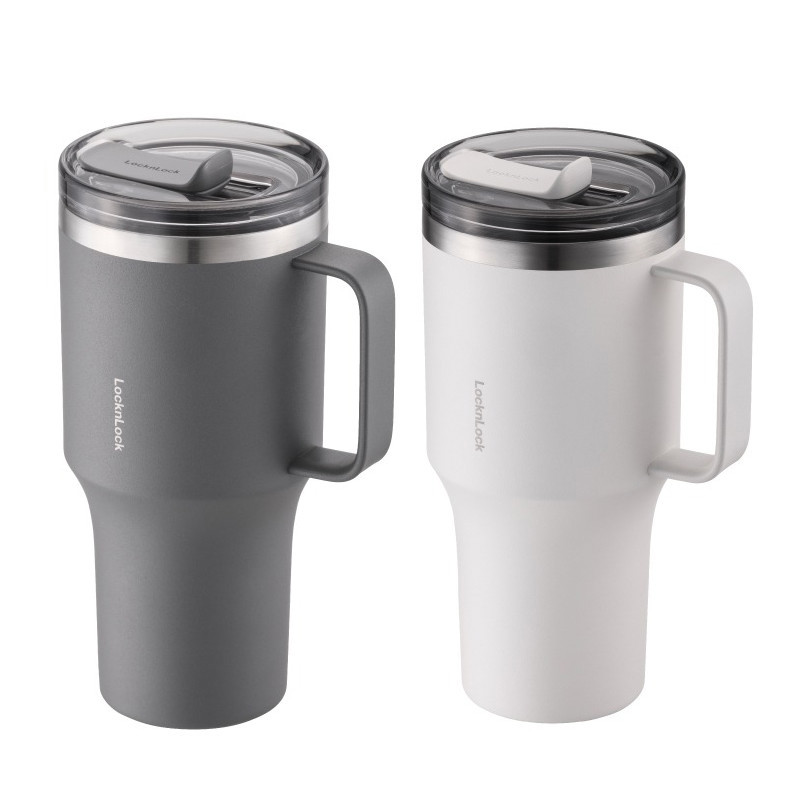 樂扣樂扣 都會王者隨行杯(820ml)-現代灰/象牙白