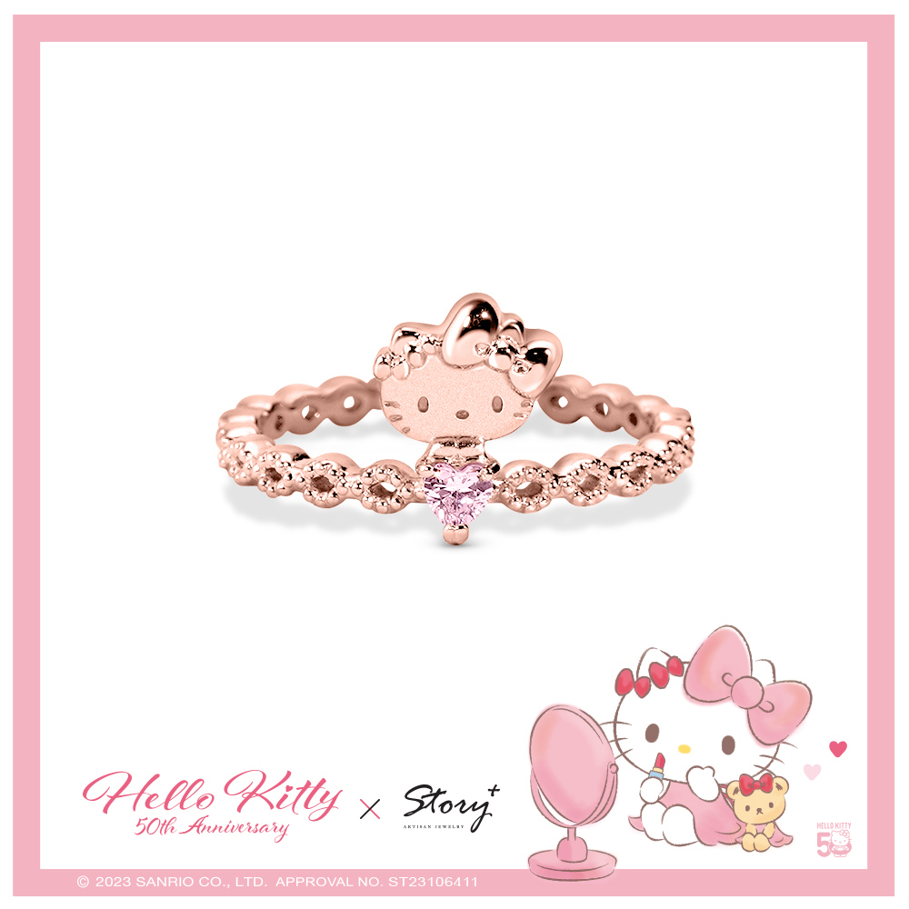 Hello Kitty 50th系列-凱蒂貓Future 晶鑽純銀戒指