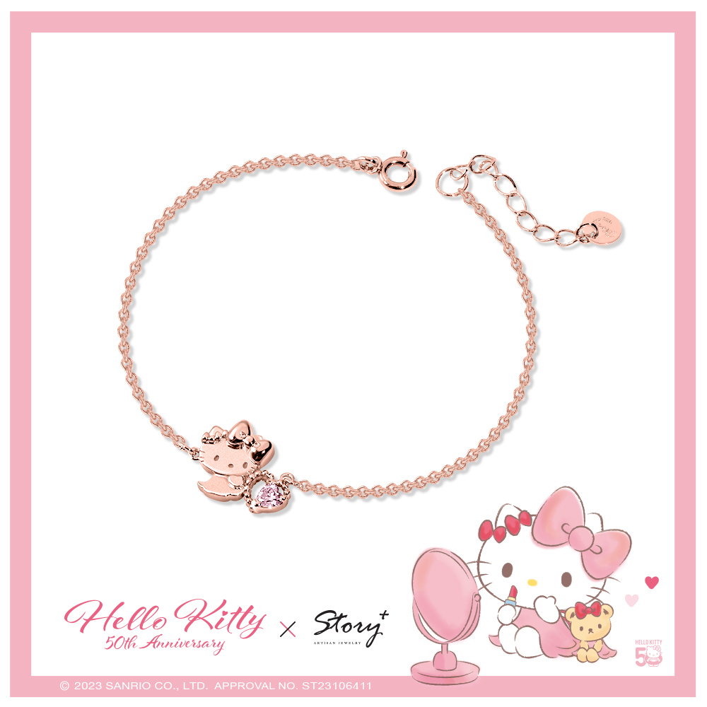 Hello Kitty 50th系列-凱蒂貓Future 晶鑽純銀手鍊