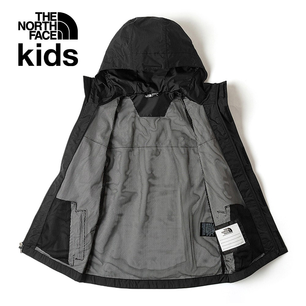 【限時搶購】兒童ANTORA黑色防水透氣連帽衝鋒衣｜8A48JK3