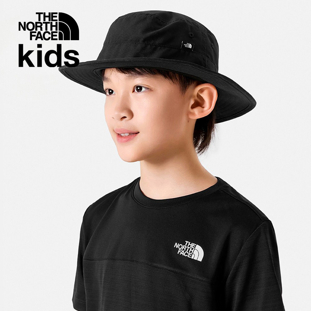 【10/26 12點限時搶購】The North Face北面兒童UPF黑色防曬透氣休閒漁夫帽｜7WHMSIY