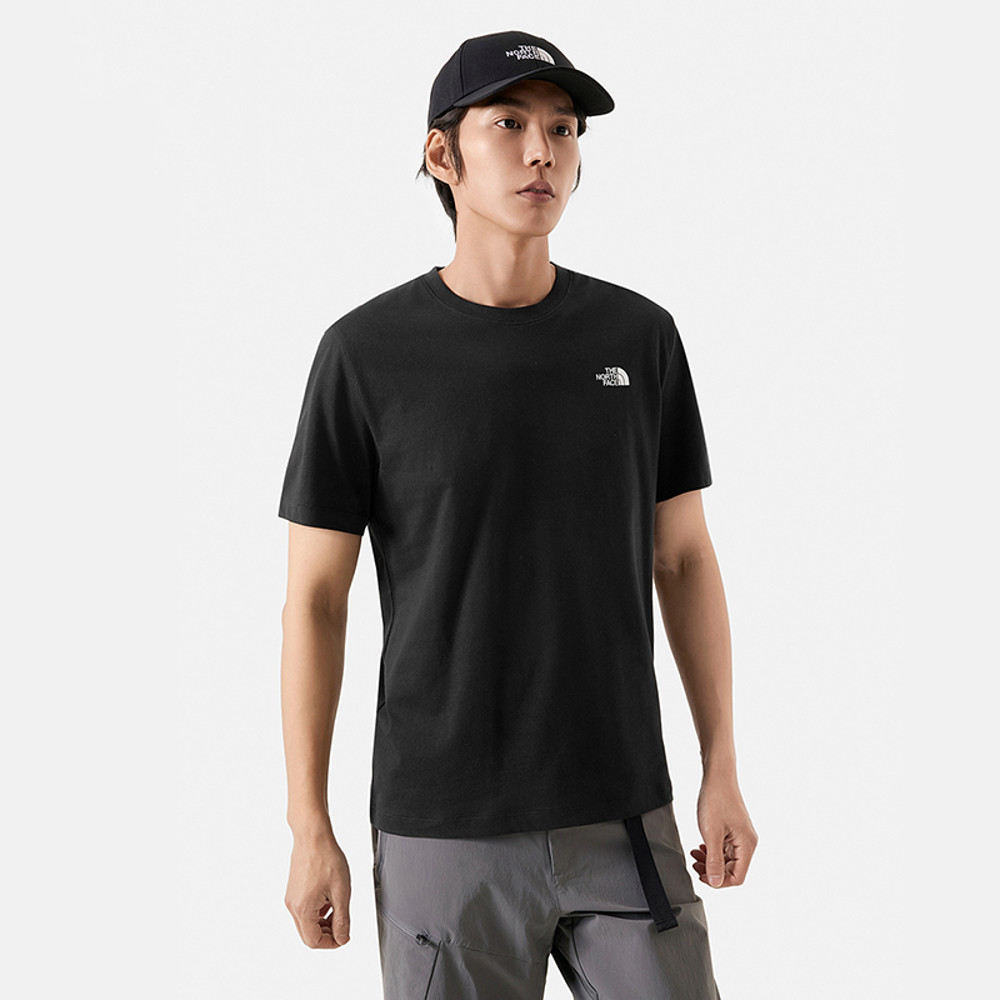 The North Face北面男款黑色吸濕排汗透氣休閒短袖T恤｜89QVJK3