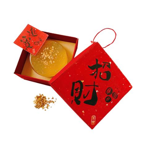 【Simple Zone】茶寶-手工圓形皂-黃金春聯(招財/進寶)