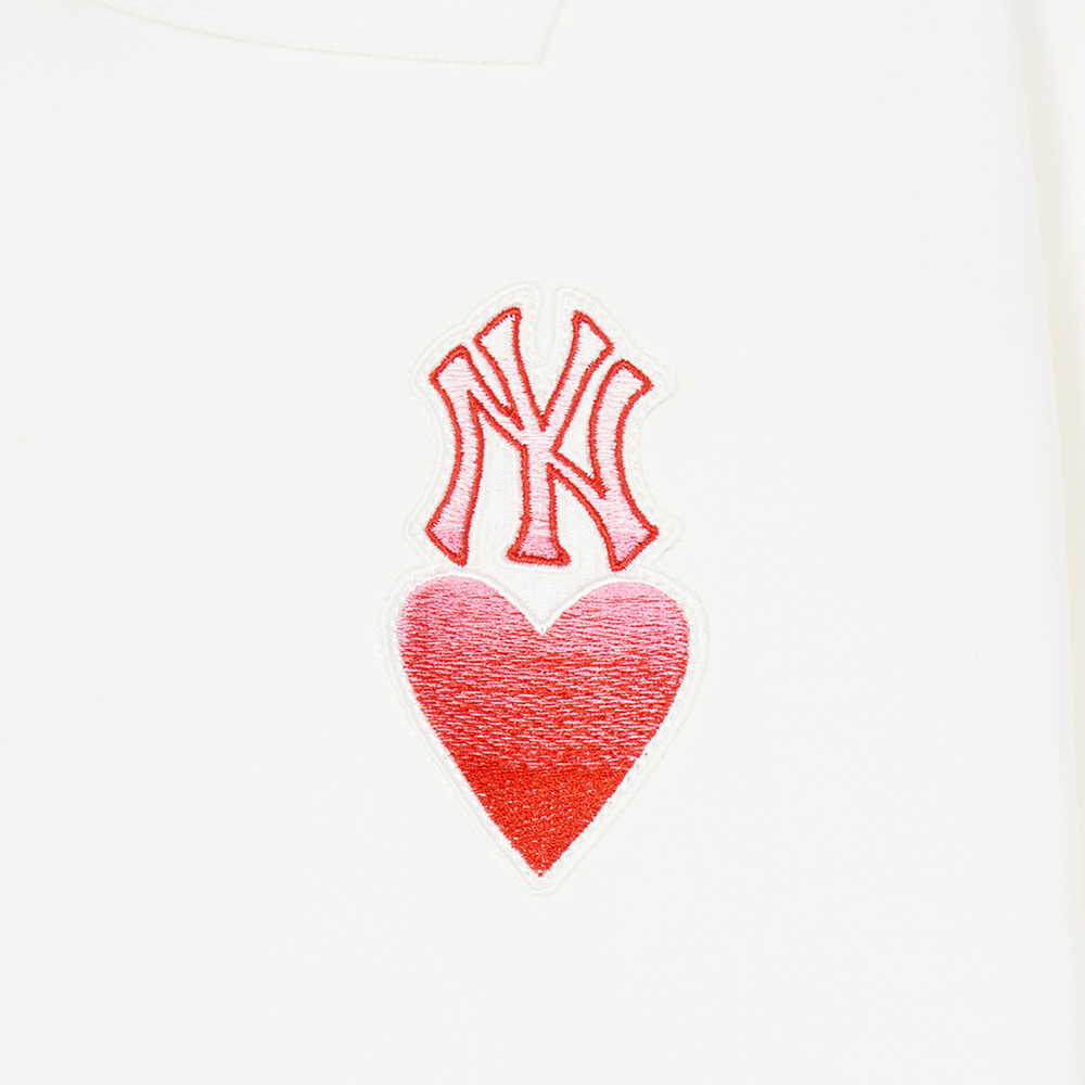 MLB KIDS 大學T 童裝 Heart系列 紐約洋基隊 (7AMTH0141-50IVS)