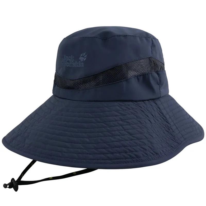 【Jack Wolfskin 飛狼】全面33折起★拼接透氣網布抗UV圓盤帽 遮陽帽『丈青』(191262)