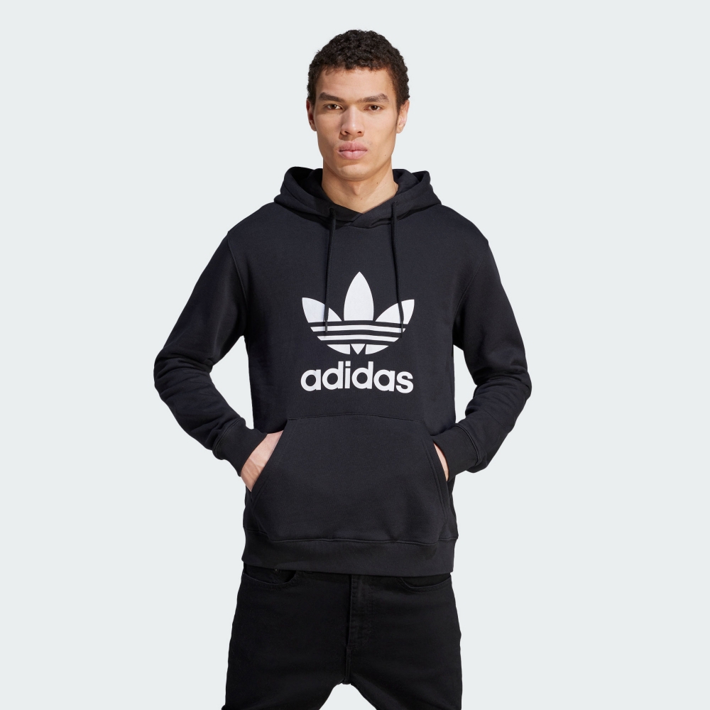 Adidas ADICOLOR CLASSICS TREFOIL 連帽上衣｜材質為柔軟的毛圈布－运动品