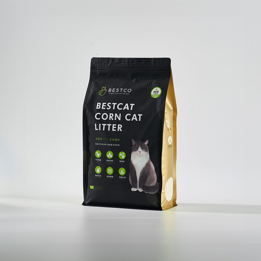 BESTCO玉米貓砂-黃金柔砂 3kg（零粉塵x高凝結x有效抑臭，可沖馬桶、觀察血尿、小農契作玉米＋木薯砂）