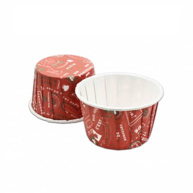 5039捲口瑪芬杯/捲口杯/小杯子蛋糕 100入（幸福甜點-紅）