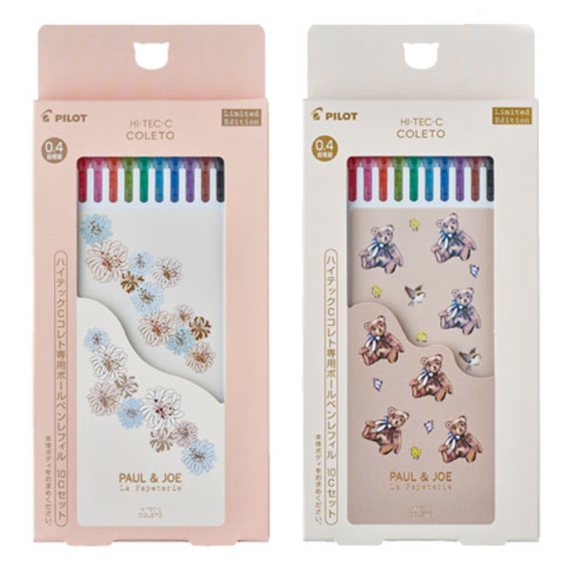 (限量)PILOT百樂 Paul&Joe聯名-變芯筆芯(0.4mm)10色組-小花/眼鏡盒拿鐵熊