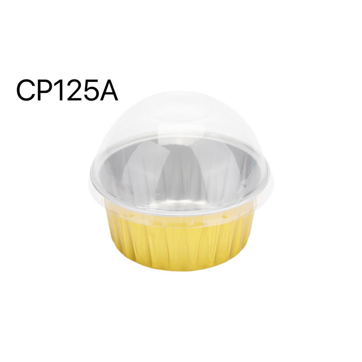 CP125 圓形炫彩鋁箔杯－金色圓形（附蓋） 10入