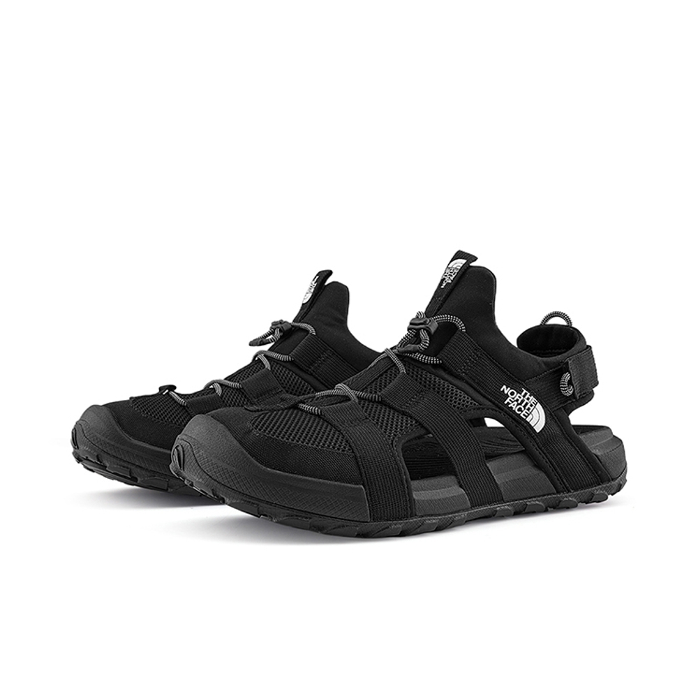 The North Face北面男款黑色抓地可調節鞋帶舒適涼鞋｜83NLKX7