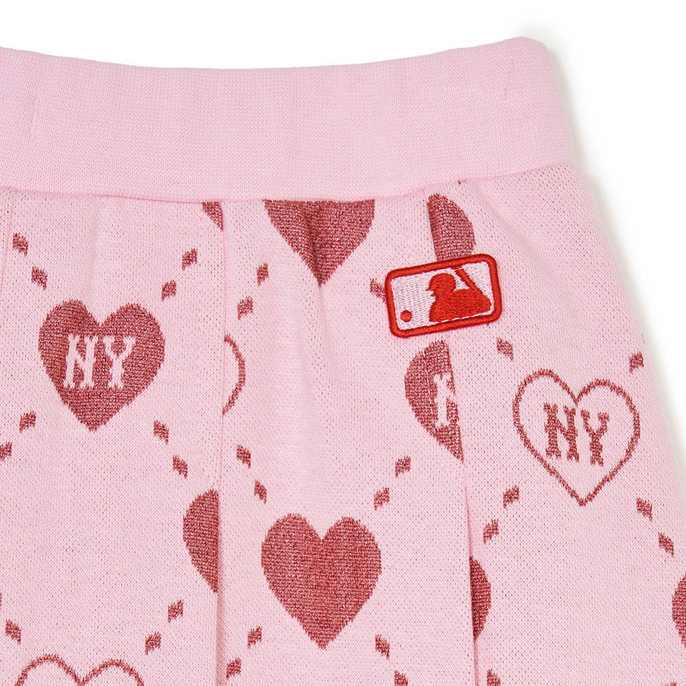 MLB KIDS 短裙 百褶裙 童裝 Heart系列 紐約洋基隊 (7FSKH0241-50PKP)