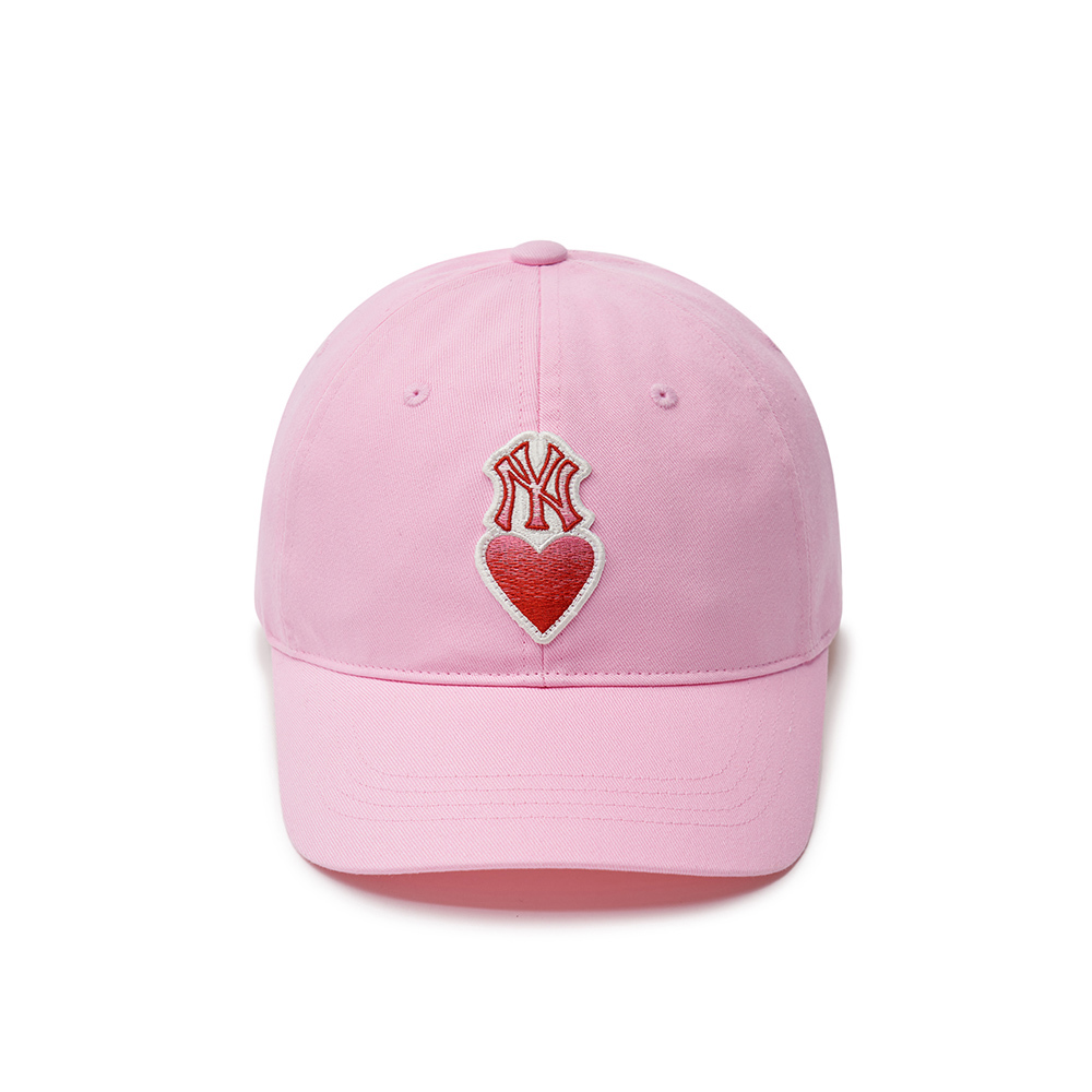 MLB KIDS 可調式硬頂棒球帽 童帽 Heart系列 紐約洋基隊 (7ACPH014N-50PKP)