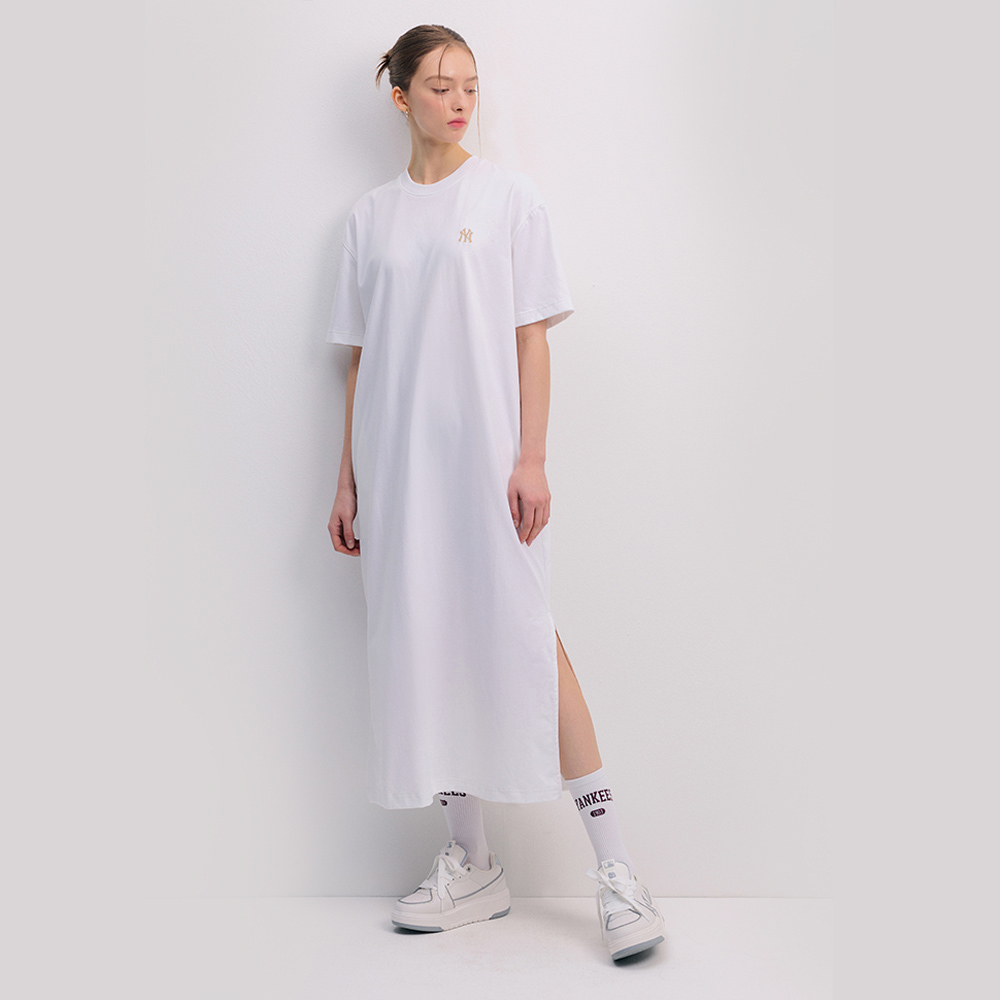 MLB Korea MLB 連身裙 洋裝 長版上衣 紐約洋基隊 (3FOPB0243-50IVS)｜运动