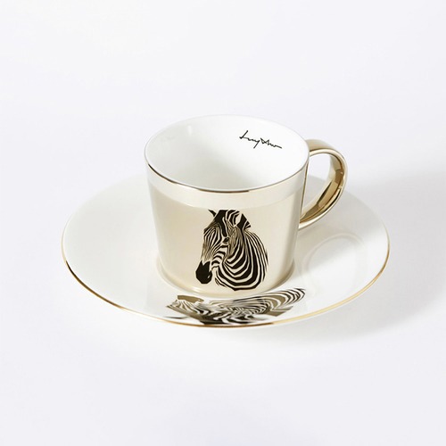 【韓國 Luycho】鏡面倒影動物圖案咖啡杯 (斑馬)-廠商直送