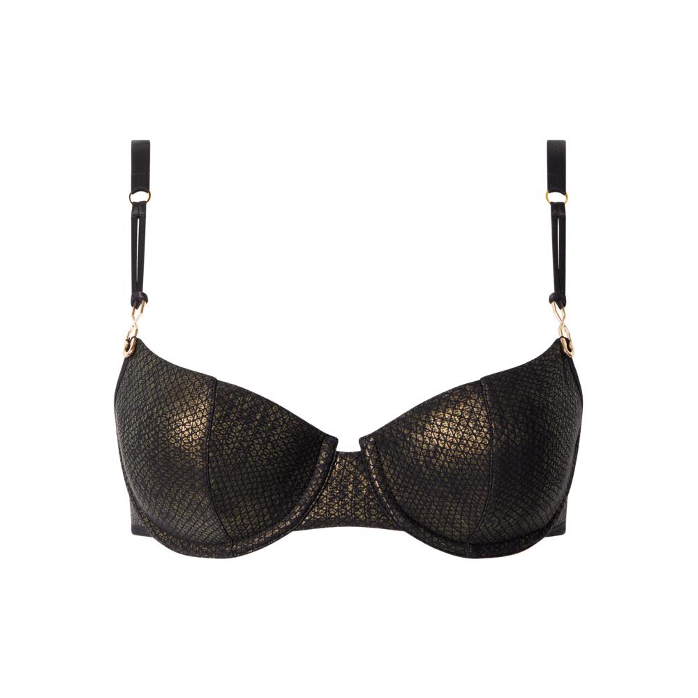 【Chantelle X】1/2無襯內衣>BCD>蛇紋黑(04GM5_0XE)【Gold X】