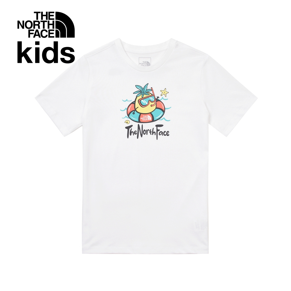 【10/24 12點週末限定】The North Face北面兒童白色可愛鳳梨趣味印花短袖T