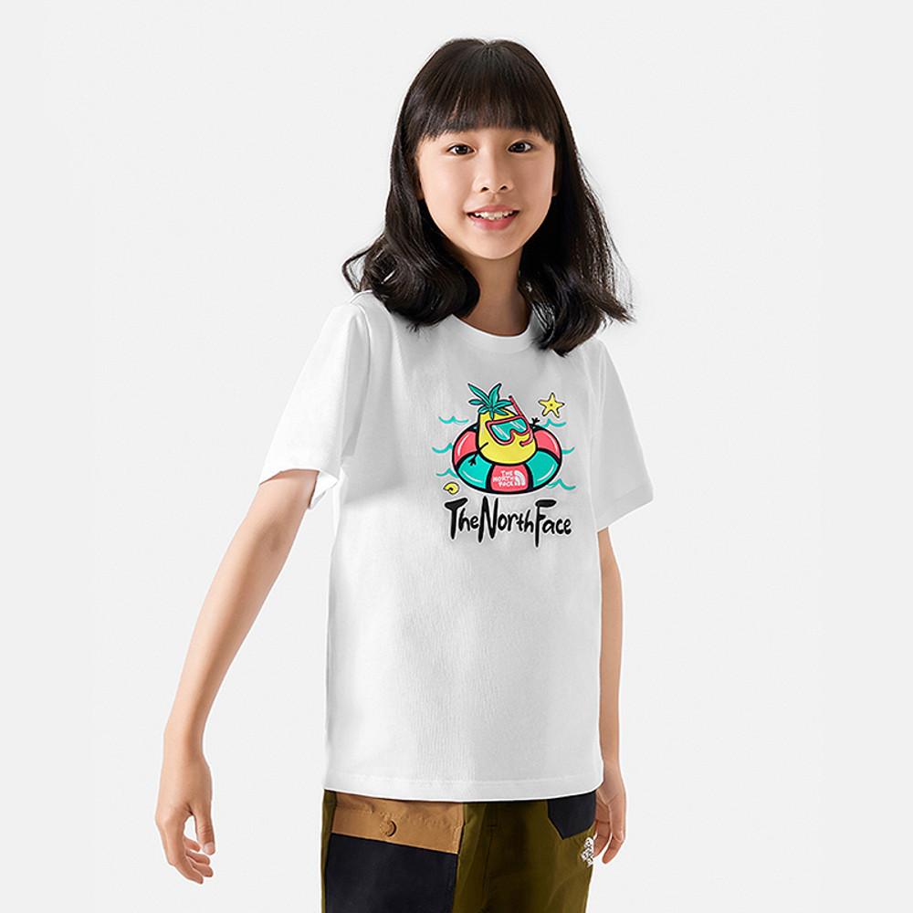 【10/24 12點週末限定】The North Face北面兒童白色可愛鳳梨趣味印花短袖T恤｜88HBFN4