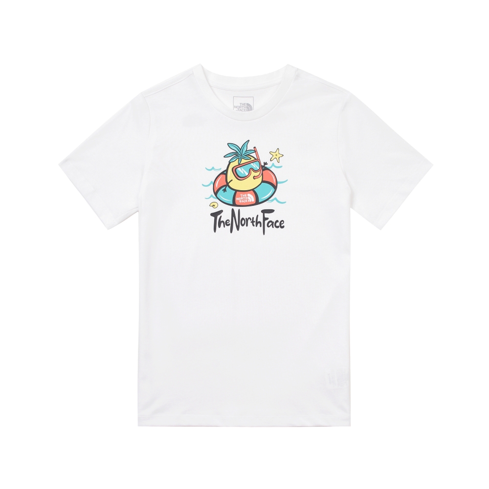 【10/24 12點週末限定】The North Face北面兒童白色可愛鳳梨趣味印花短袖T恤｜88HBFN4