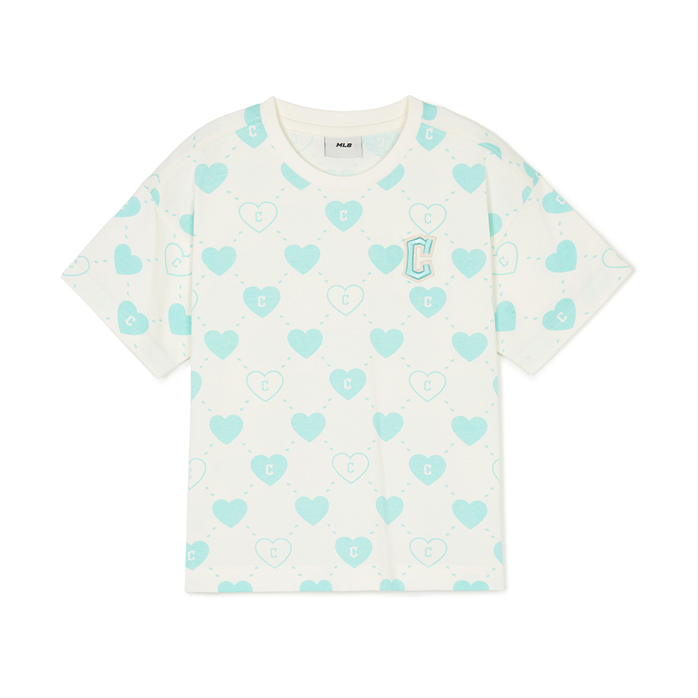 MLB KIDS 短袖T恤 童裝 Heart系列 克里夫蘭守護者隊 (7FTSH0143-45CRS)