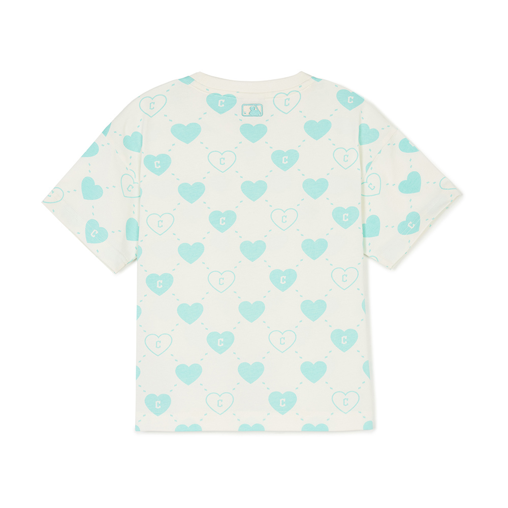 MLB KIDS 短袖T恤 童裝 Heart系列 克里夫蘭守護者隊 (7FTSH0143-45CRS)