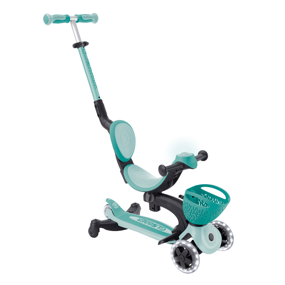 GLOBBER GO‧UP 360度多功能滑板車(白光發光前輪)-夢幻薄荷綠