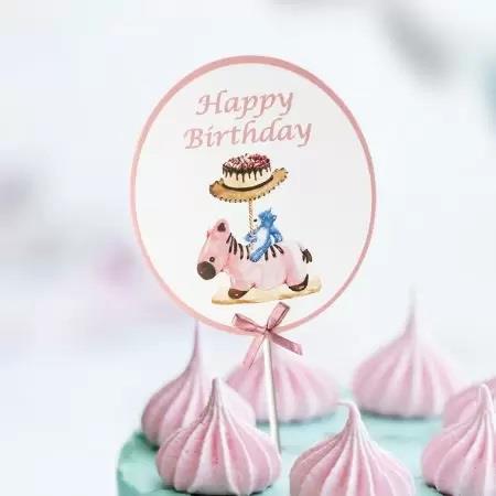 馬戲團主題生日蛋糕插牌 1入