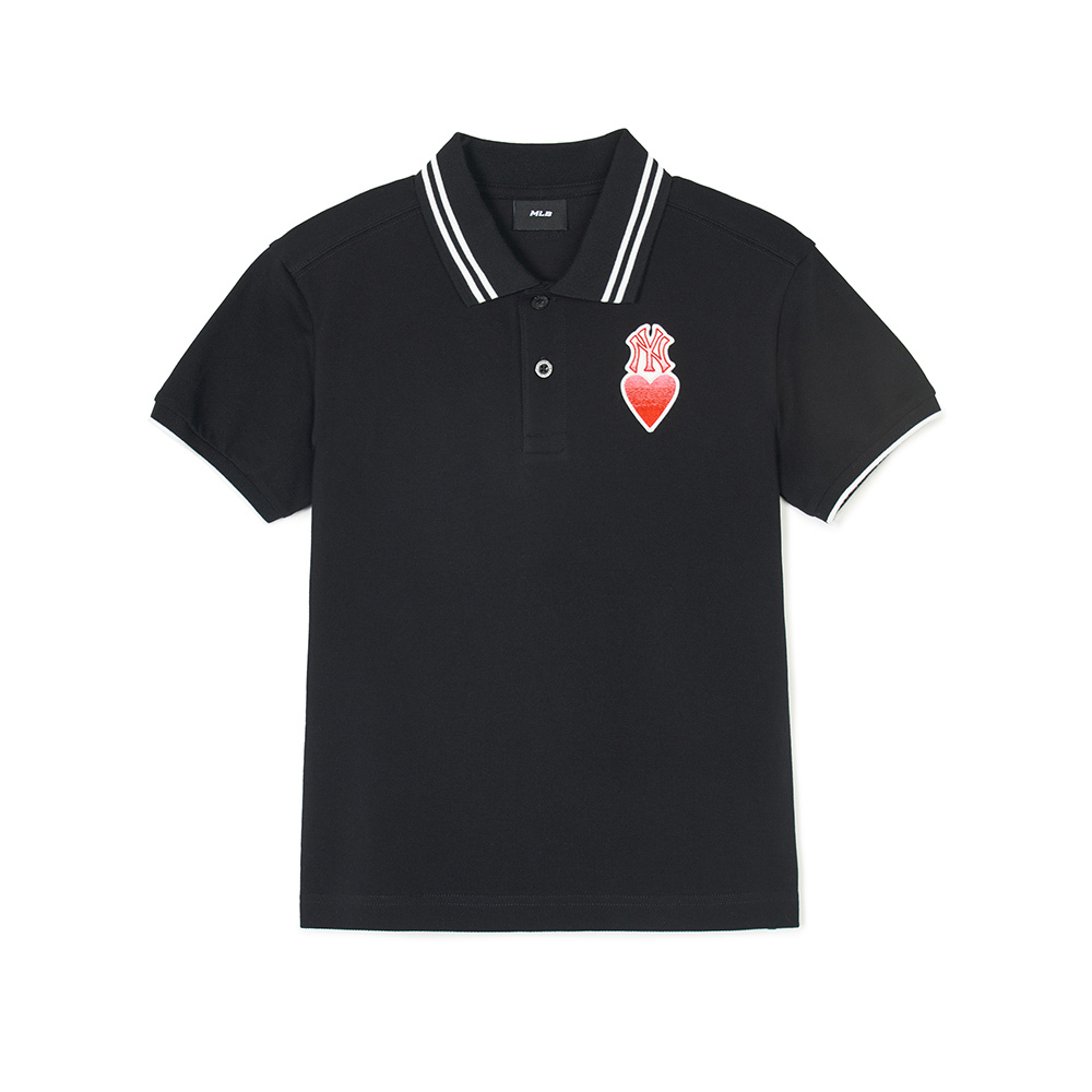 MLB KIDS Polo衫 童裝 Heart系列 紐約洋基隊 (7APQH0143-50BKS)