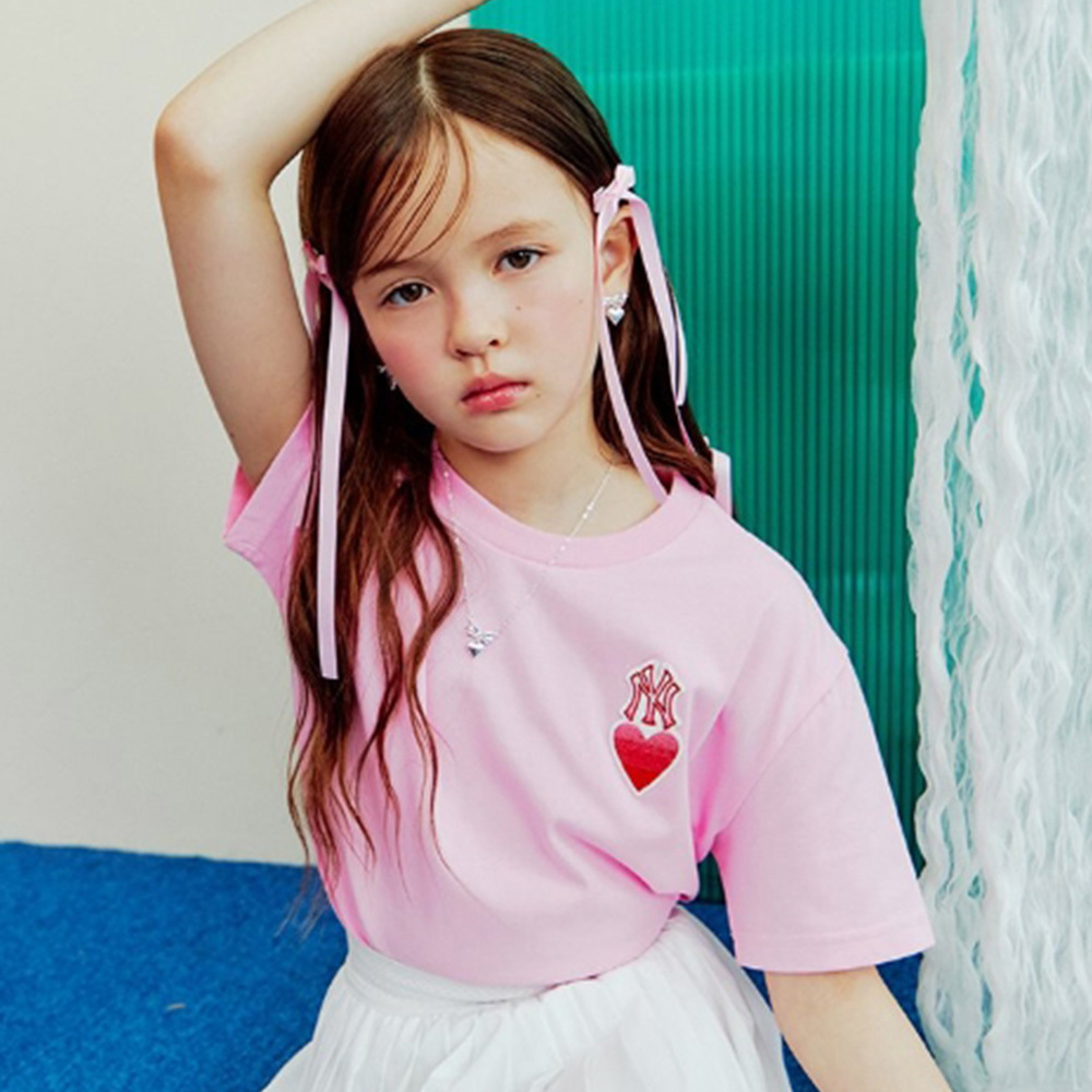 MLB KIDS 短袖T恤 童裝 Heart系列 紐約洋基隊 (7ATSH0243-50PKP)