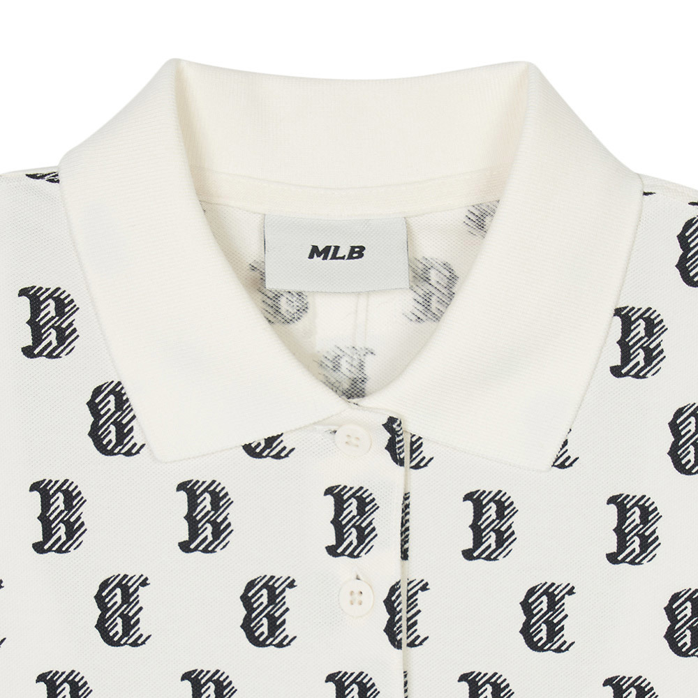 MLB 連身裙 洋裝 長版上衣 Monogram系列 波士頓紅襪隊 (3FOPM0143-43CRS)