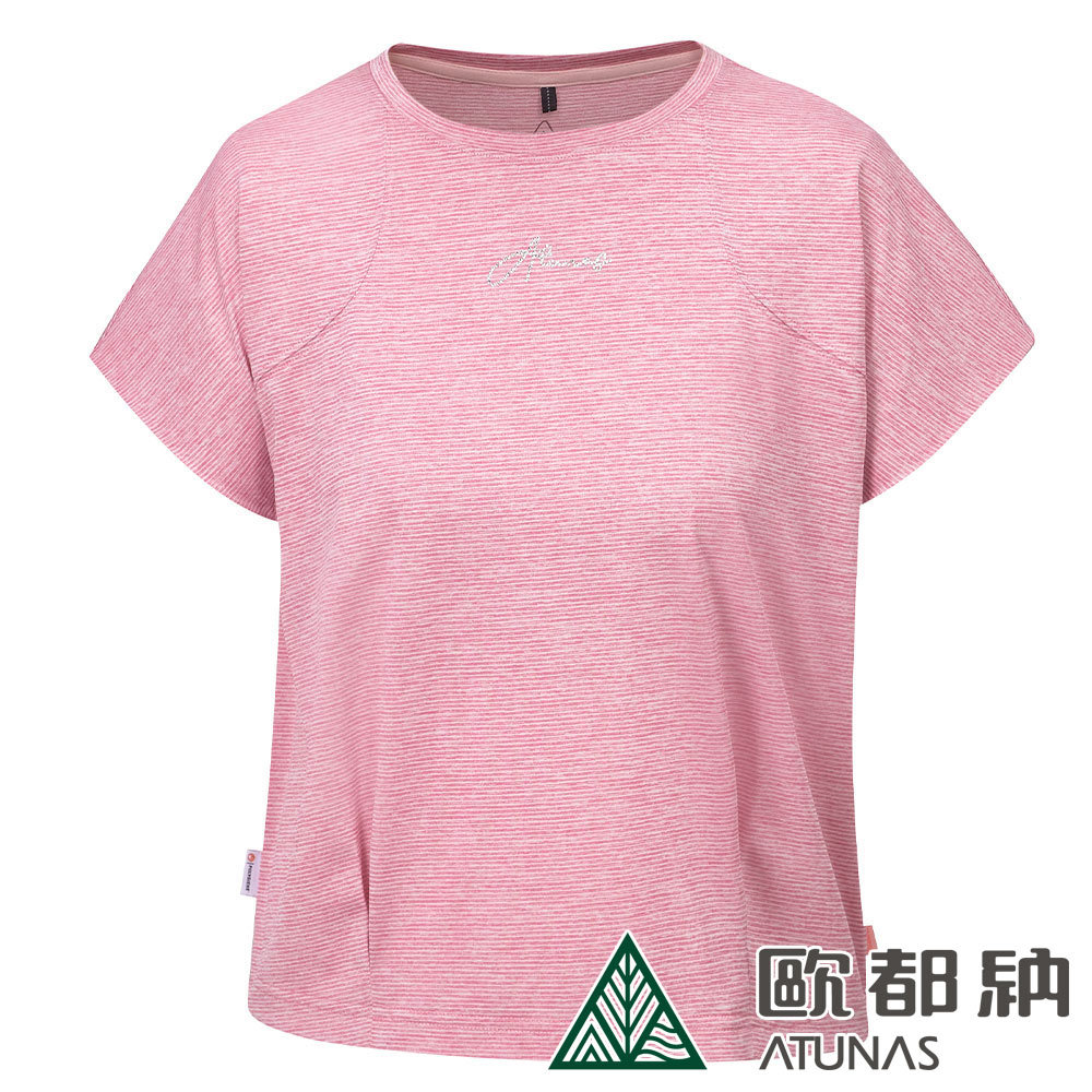 女款Polygiene酷涼抗夏節能抑菌短袖T恤(A1TS2404W糖果粉/抗臭/涼感/排汗快乾/短版設計/MIT台灣製)