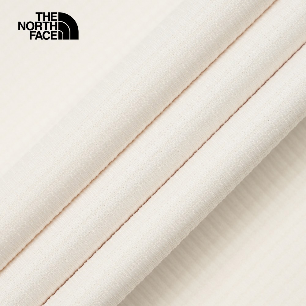 The North Face北面男款UPF米白色吸濕排汗防曬透氣休閒短袖T恤｜83TOQLI