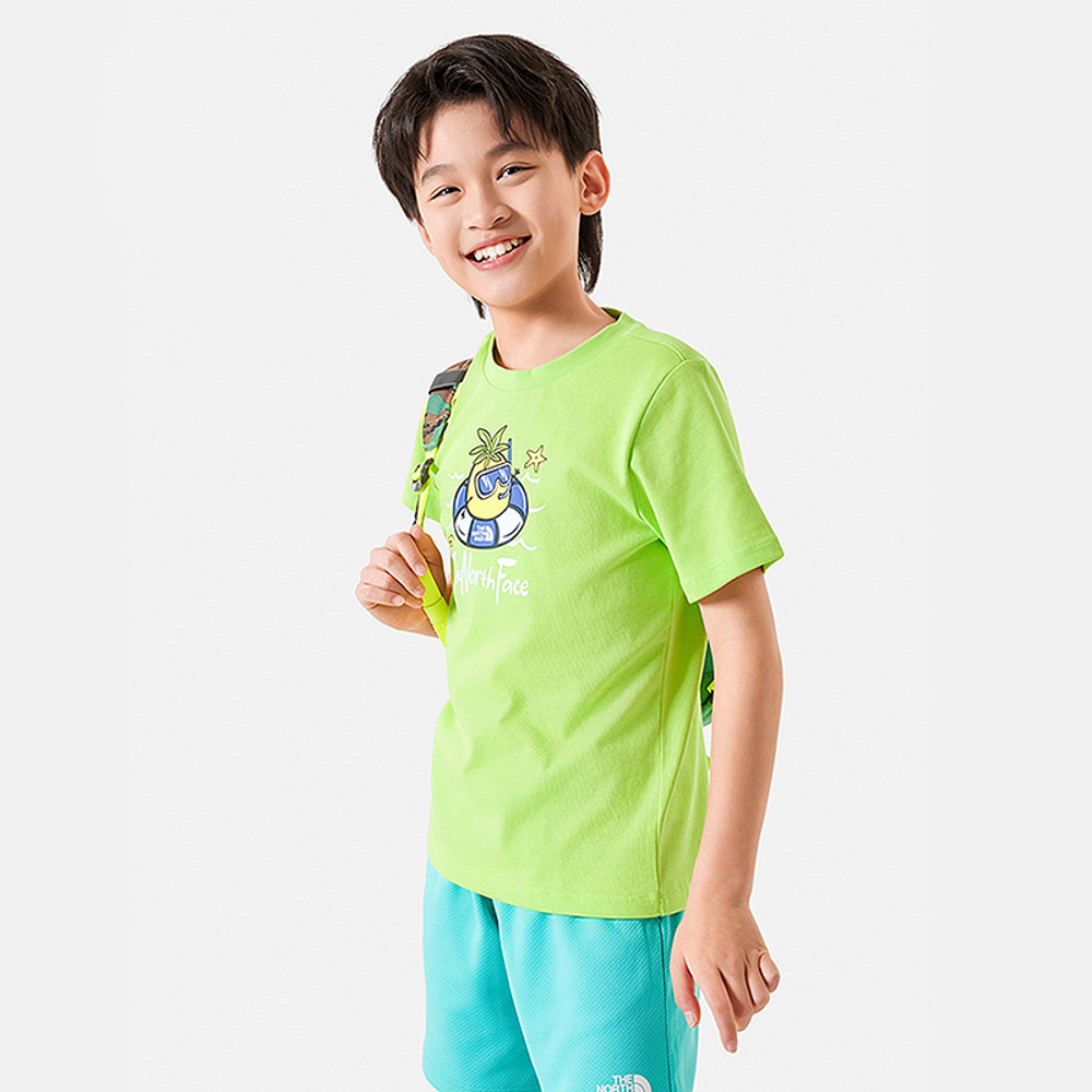 【10/24 12點週末限定】The North Face北面兒童綠色可愛鳳梨趣味印花短袖T恤｜88HBPOV