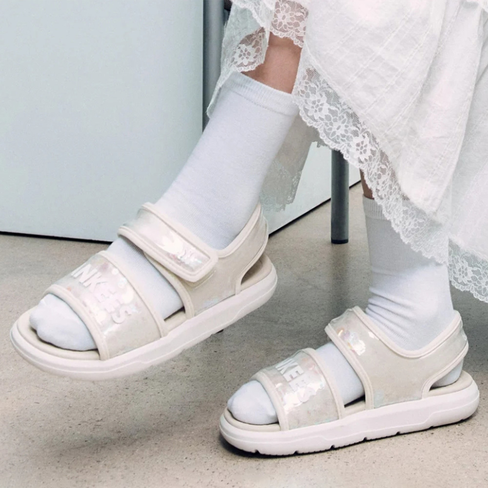 MLB KIDS 亮片涼鞋 童鞋 紐約洋基隊 (7FSDLB443-50IVS)