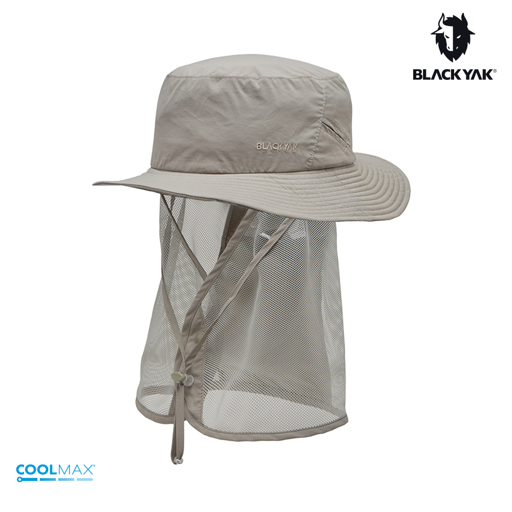【BLACKYAK】SAHARA護頸遮陽圓盤帽(淺灰)-登山遮陽帽 抗UV 護頸帽|DB1NAF07|2BYHTS4920